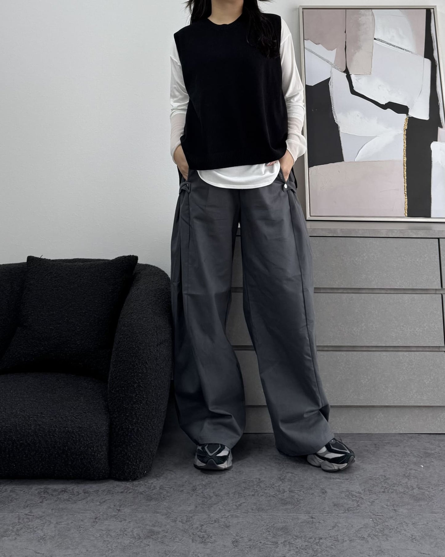 ボリュームワイドコットンパンツ