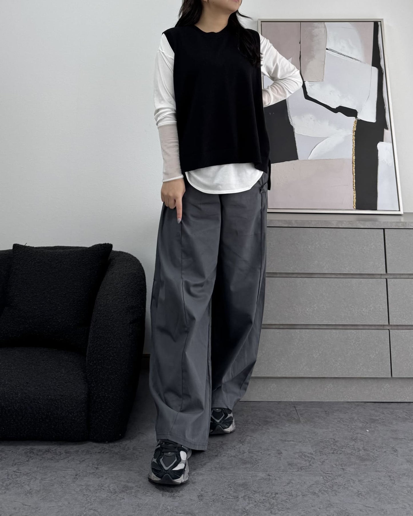 ボリュームワイドコットンパンツ