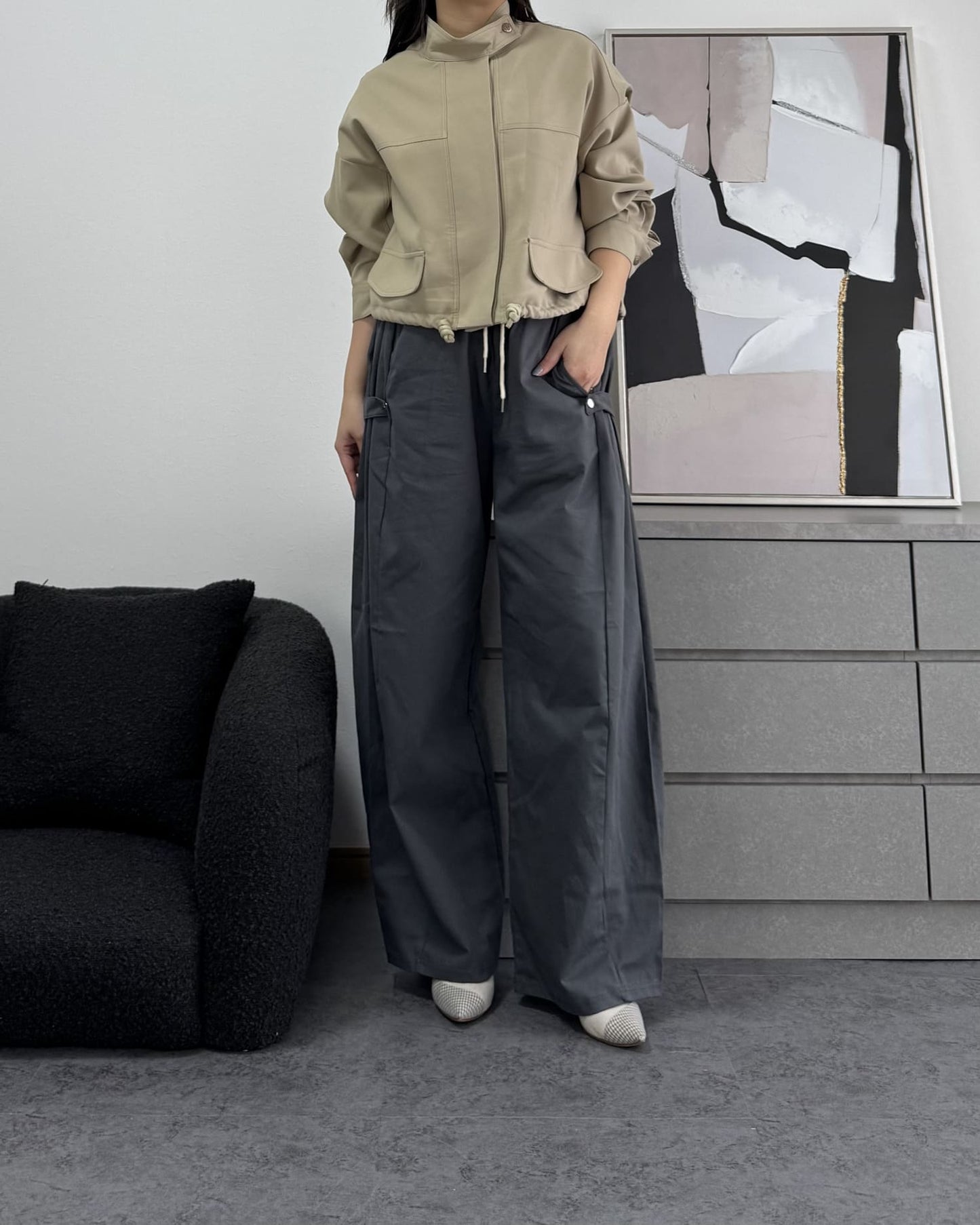 ボリュームワイドコットンパンツ