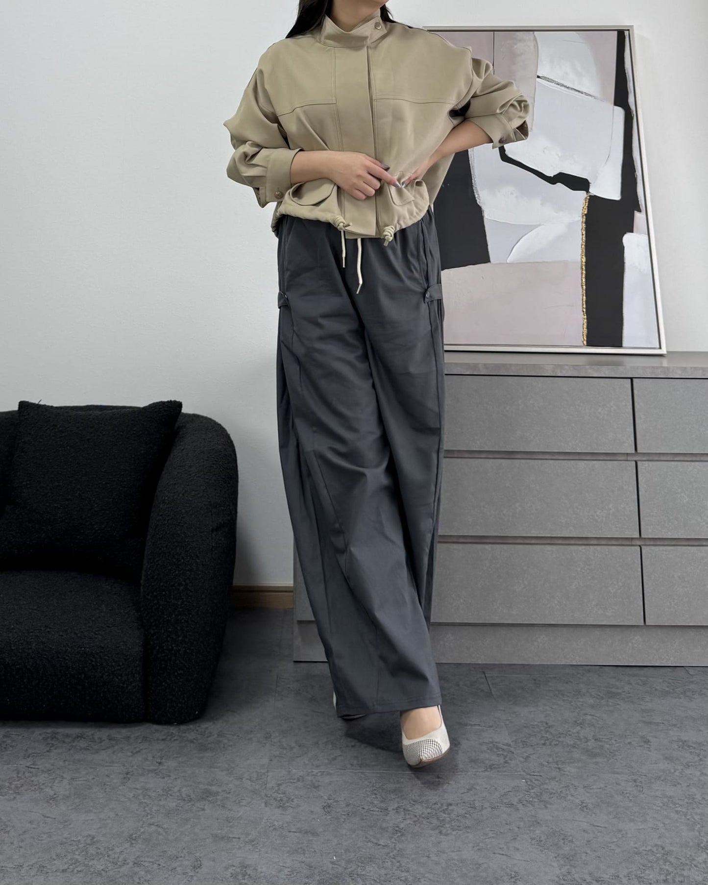 ボリュームワイドコットンパンツ