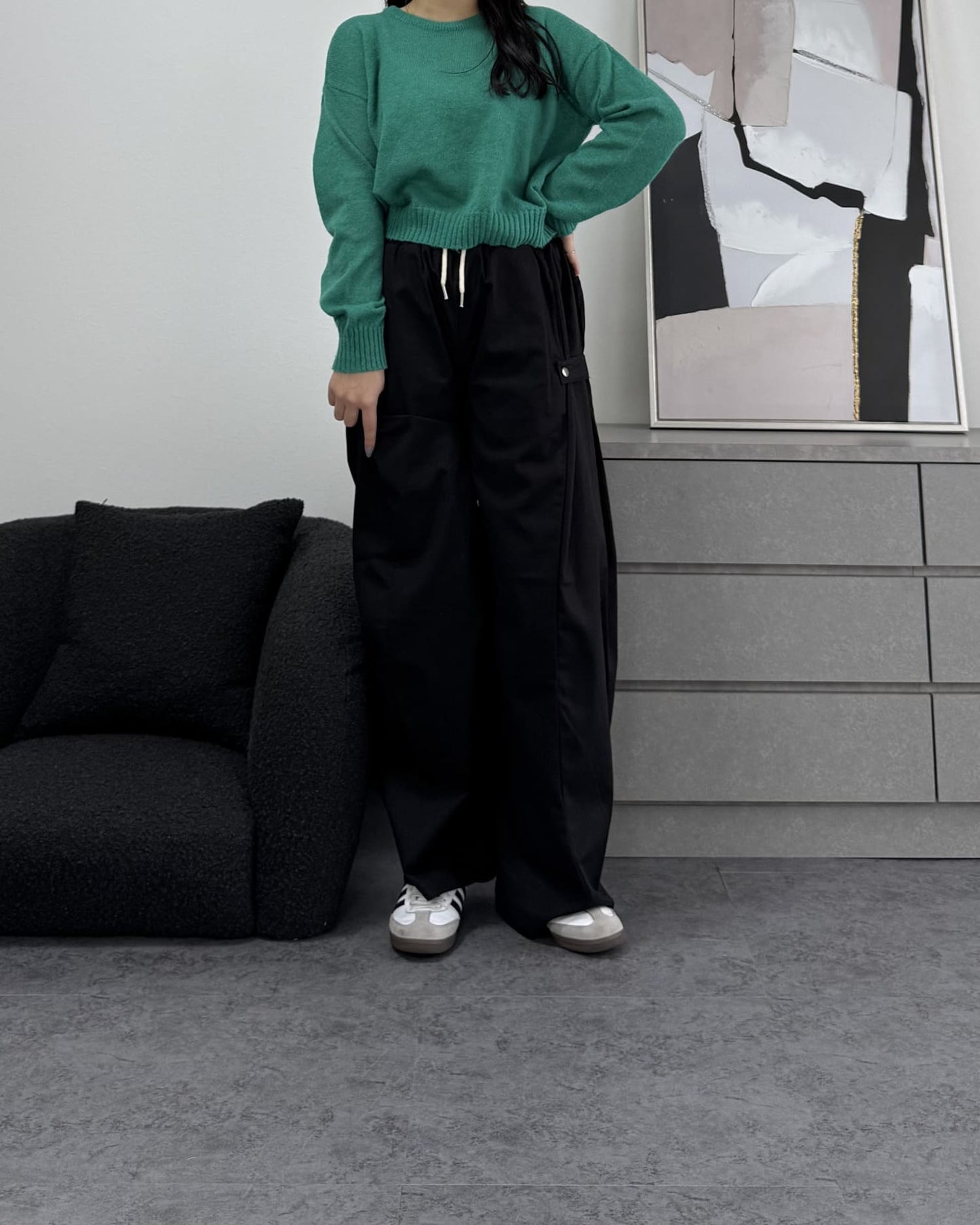 ボリュームワイドコットンパンツ