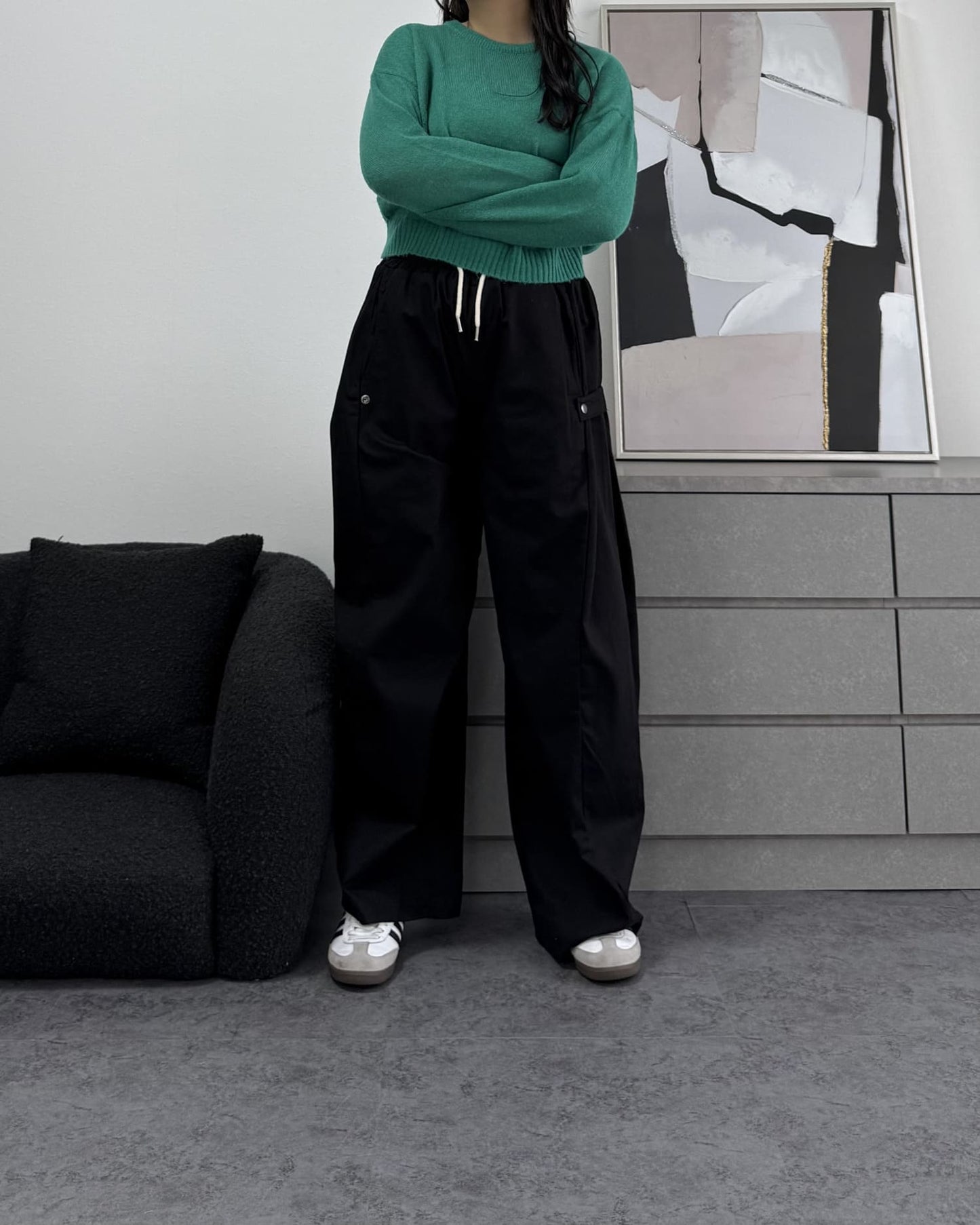 ボリュームワイドコットンパンツ