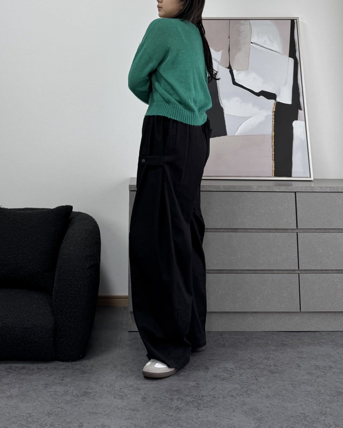 ボリュームワイドコットンパンツ