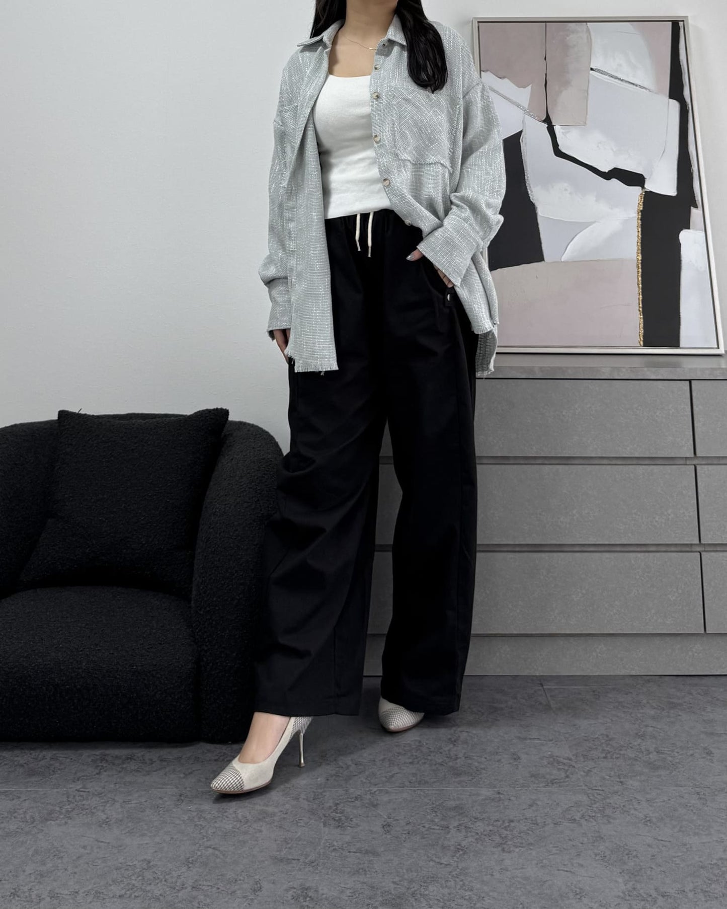 ボリュームワイドコットンパンツ