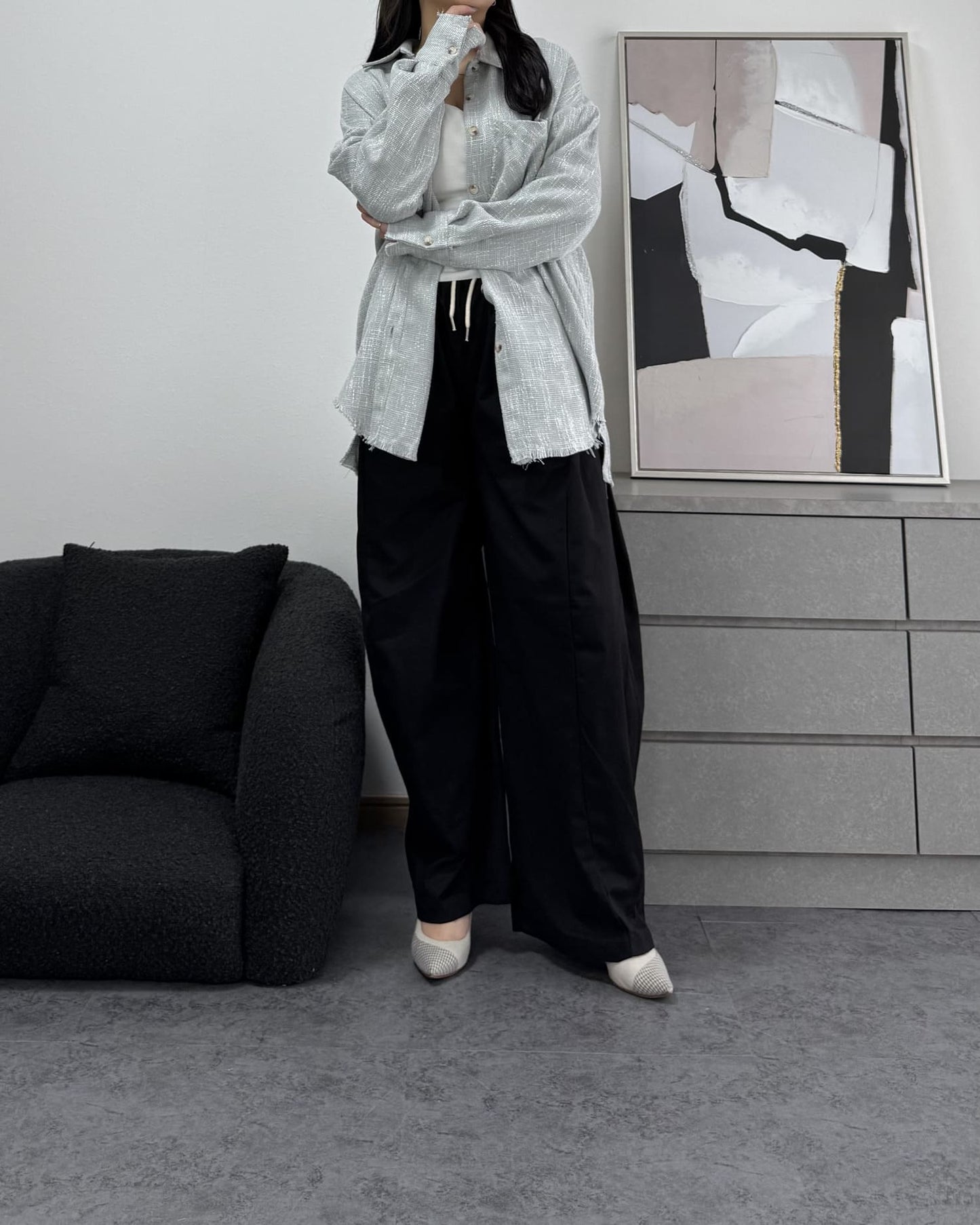 ボリュームワイドコットンパンツ