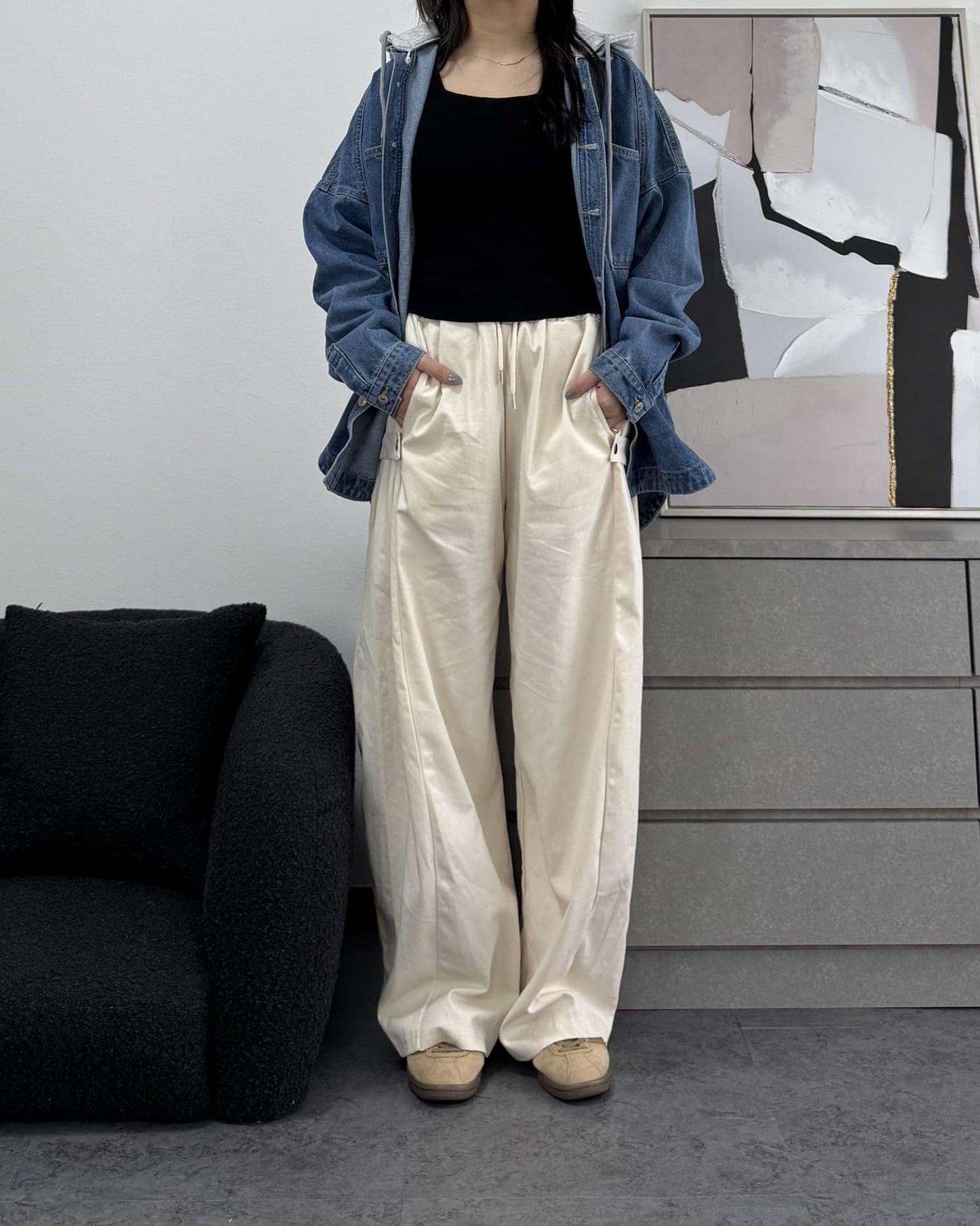 ボリュームワイドコットンパンツ