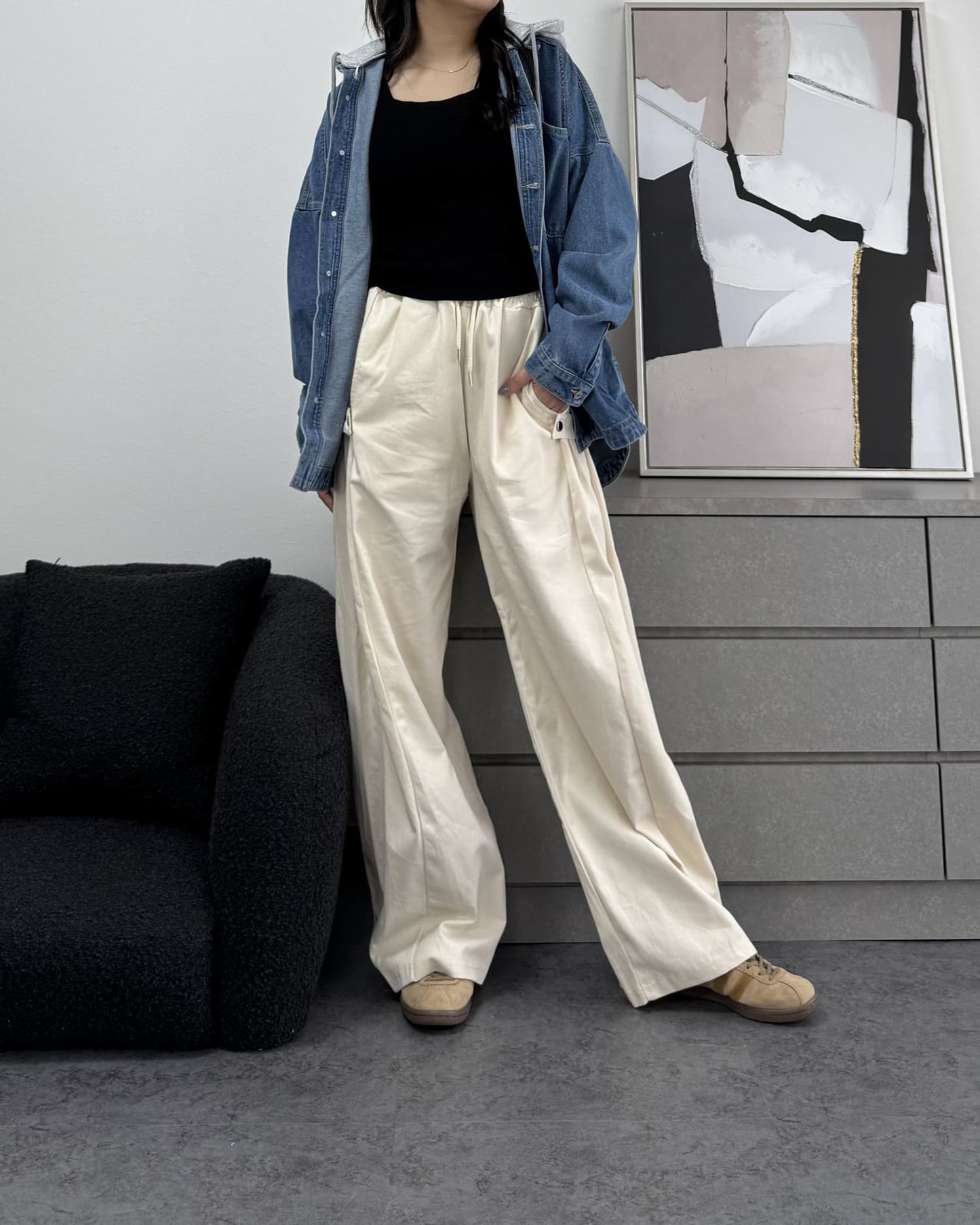 ボリュームワイドコットンパンツ