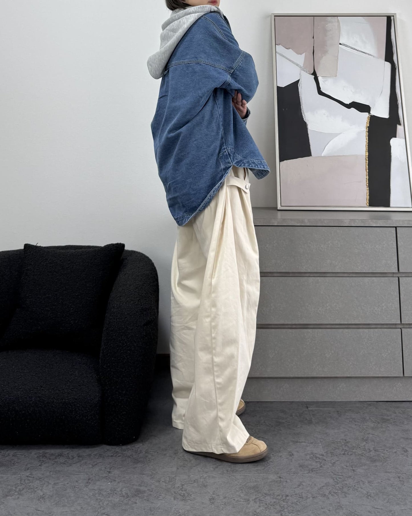 ボリュームワイドコットンパンツ