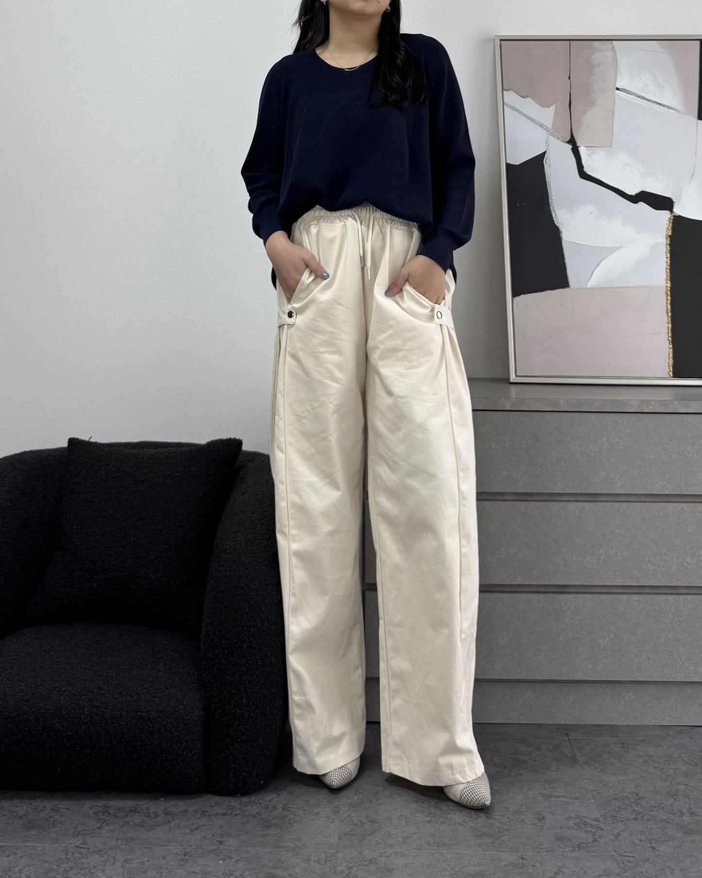 ボリュームワイドコットンパンツ