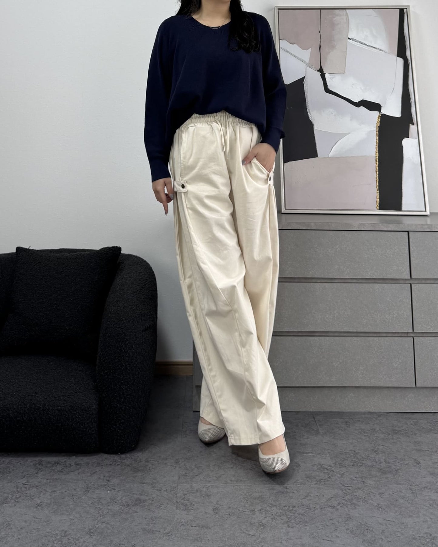ボリュームワイドコットンパンツ