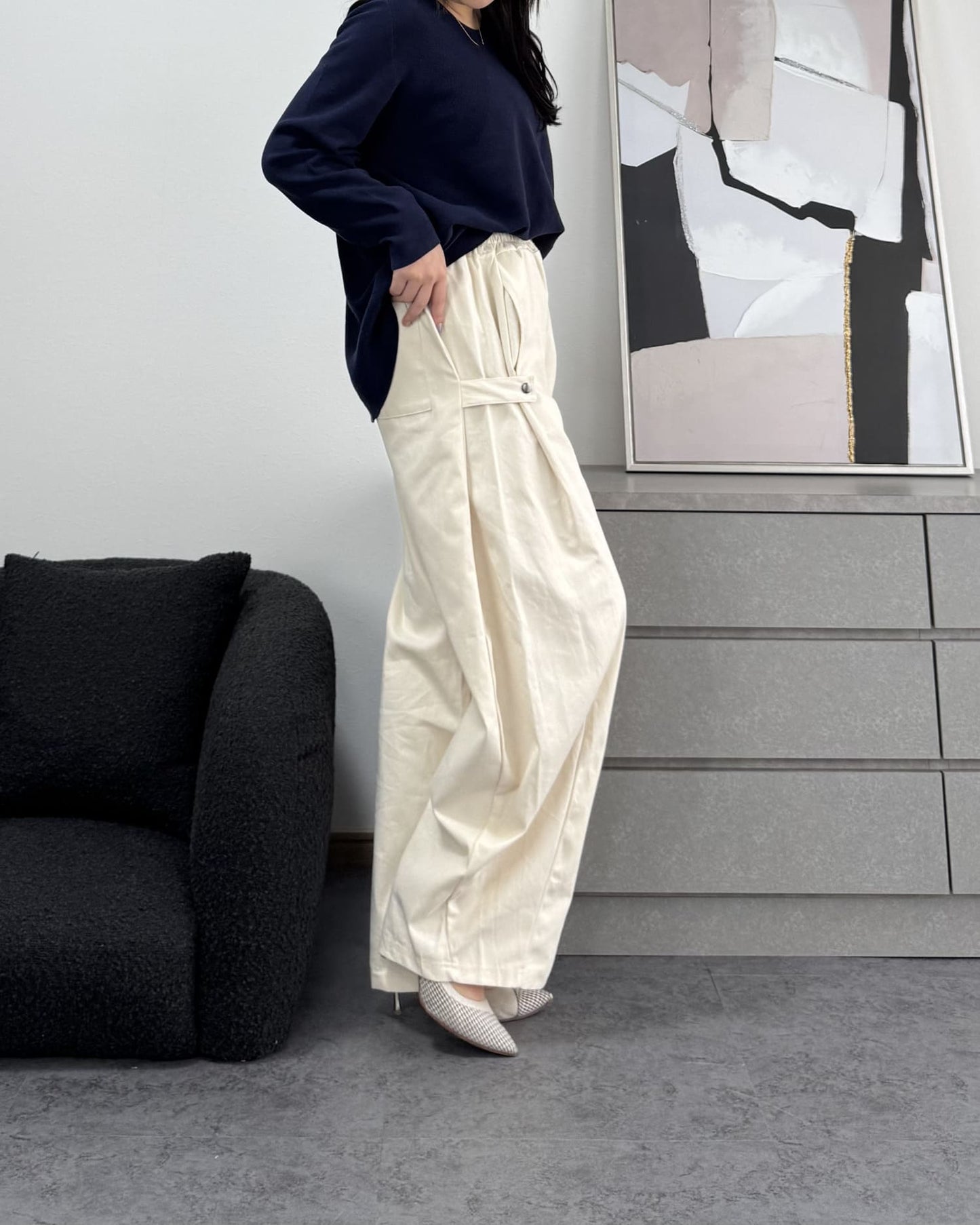 ボリュームワイドコットンパンツ