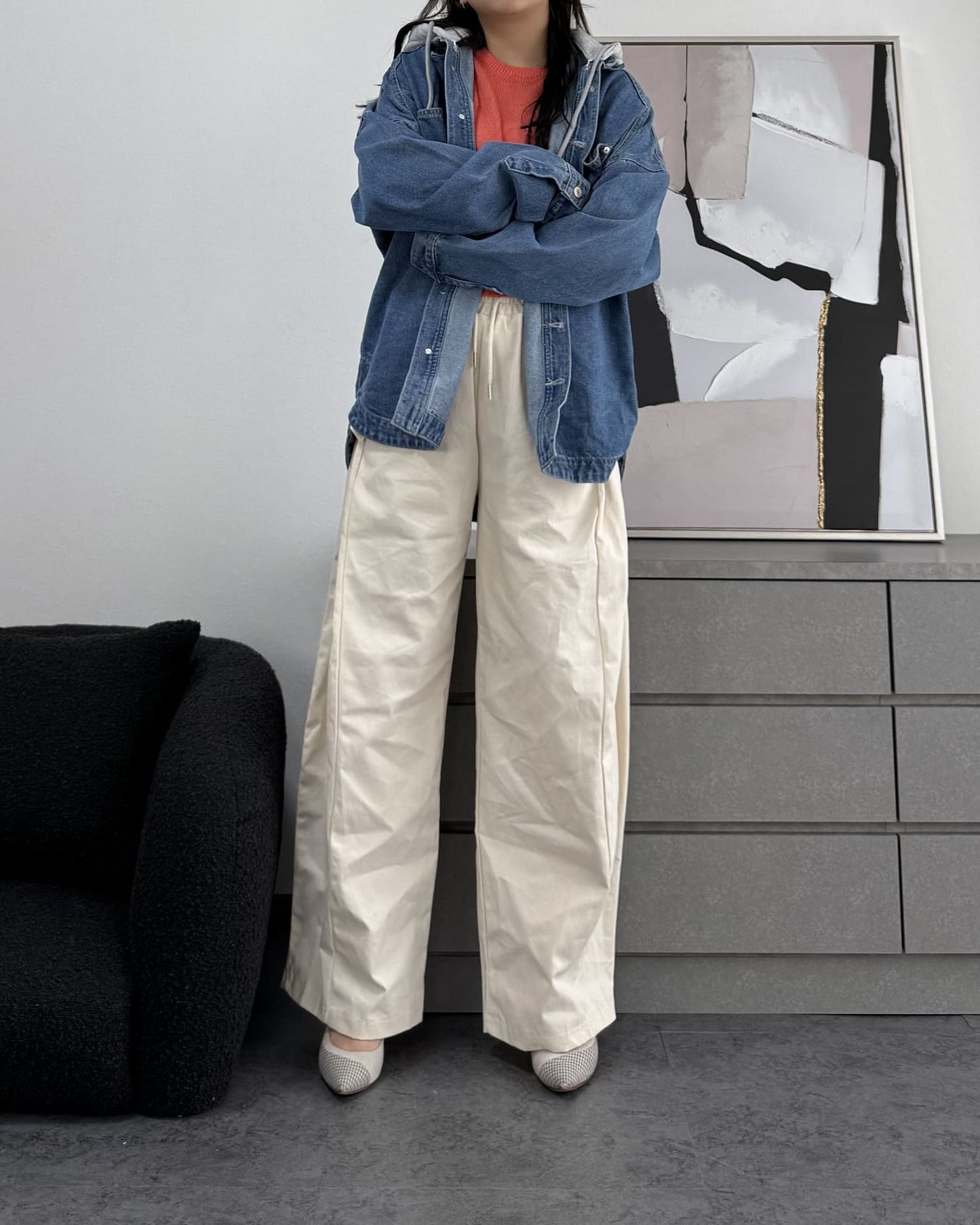 ボリュームワイドコットンパンツ