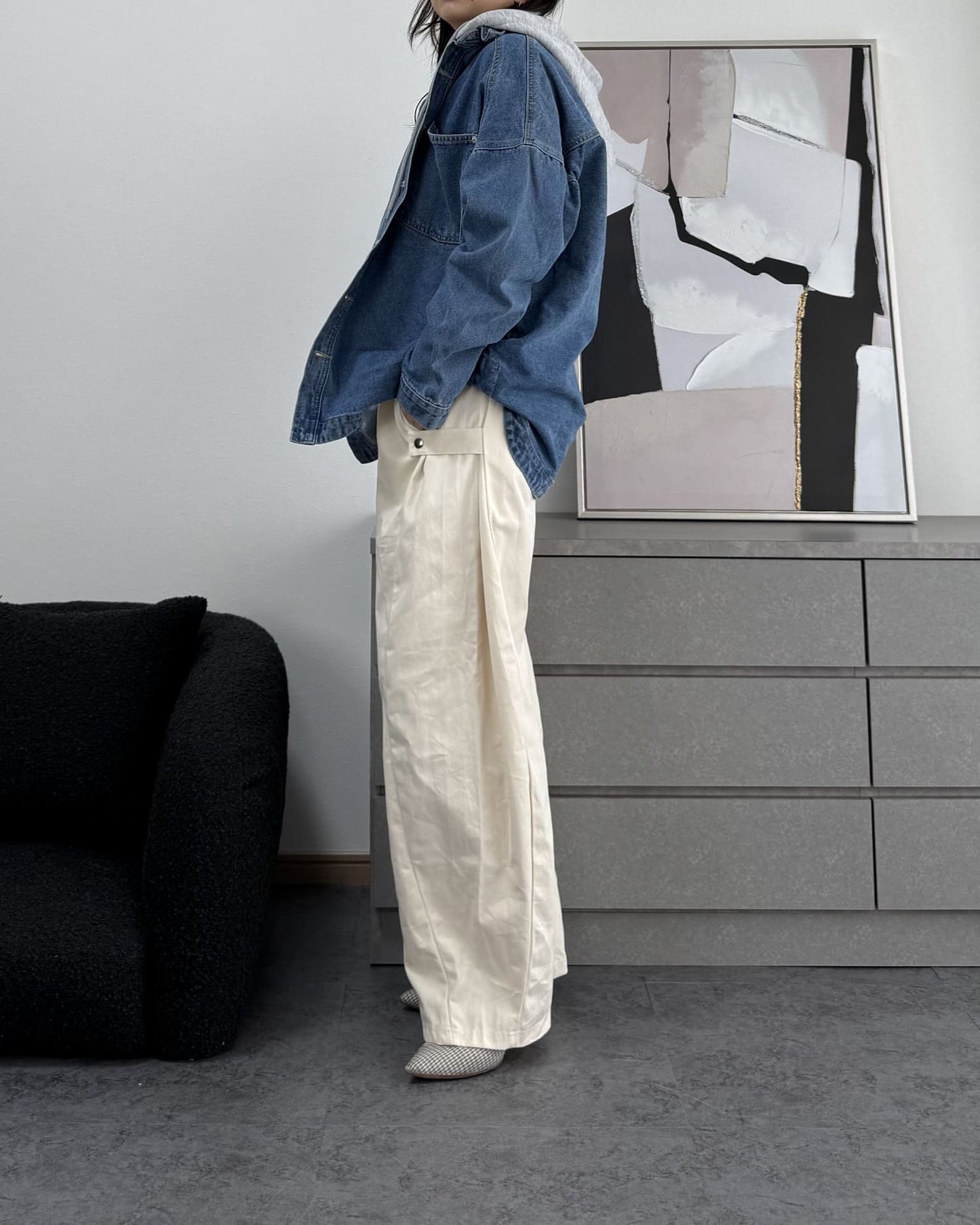 ボリュームワイドコットンパンツ