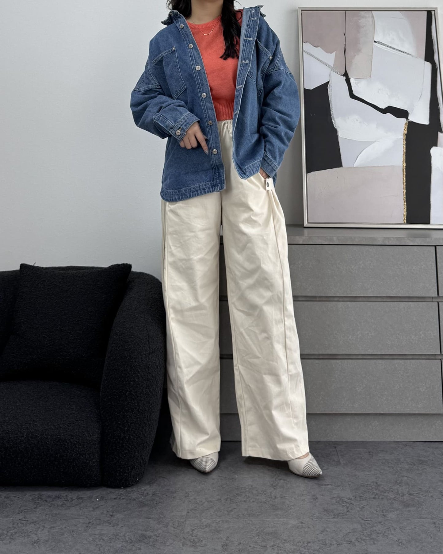 ボリュームワイドコットンパンツ