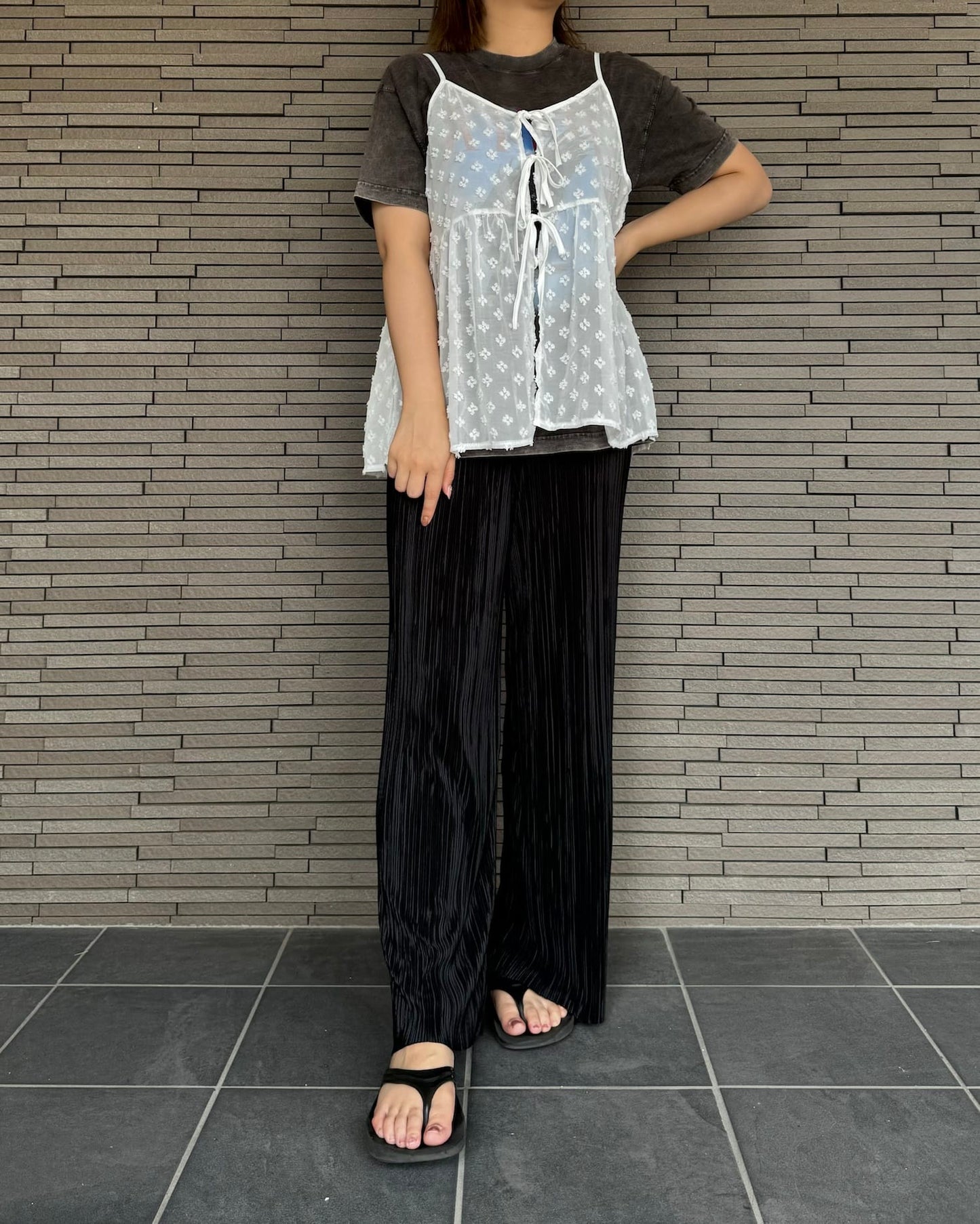 サマープリーツパンツ