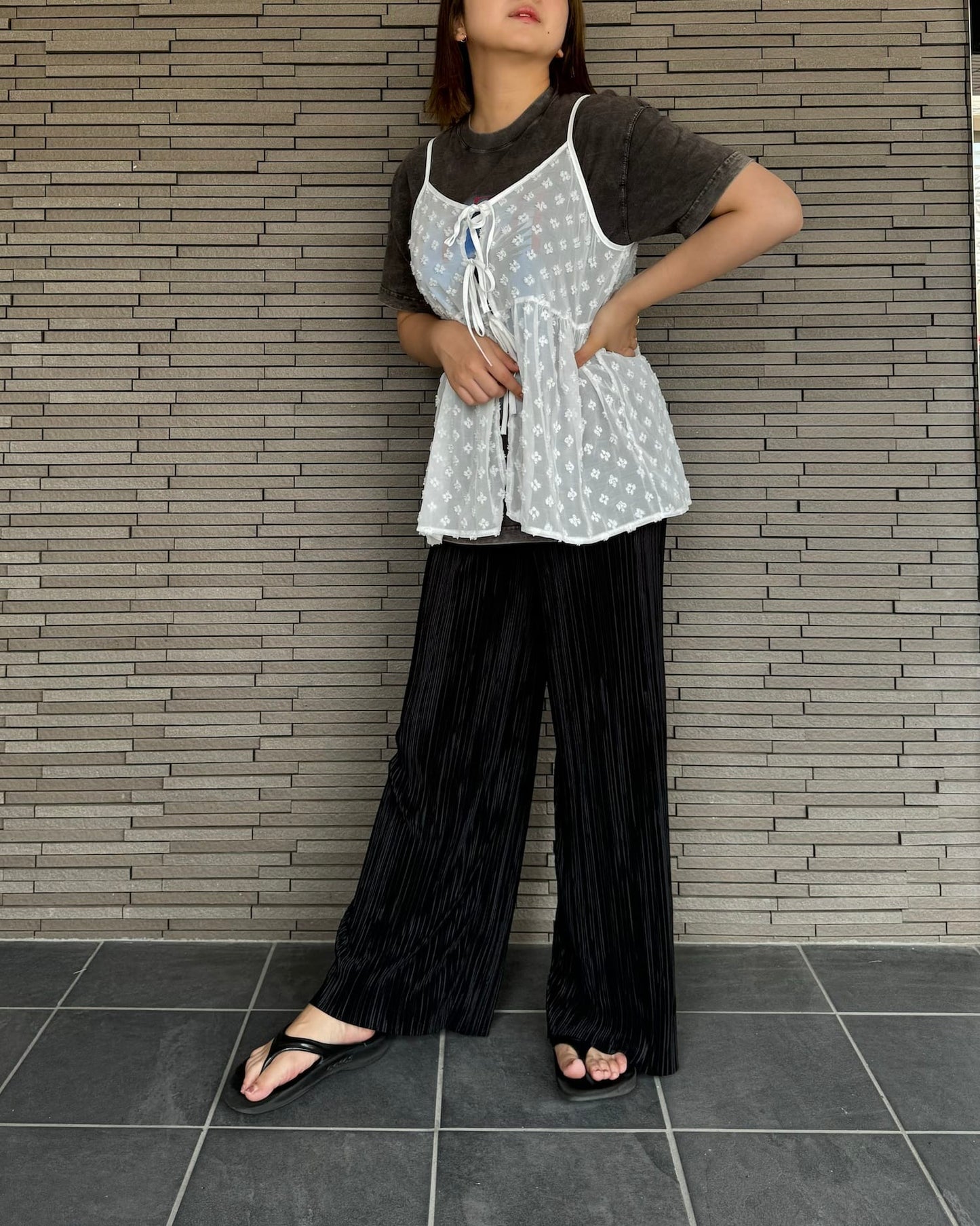 サマープリーツパンツ