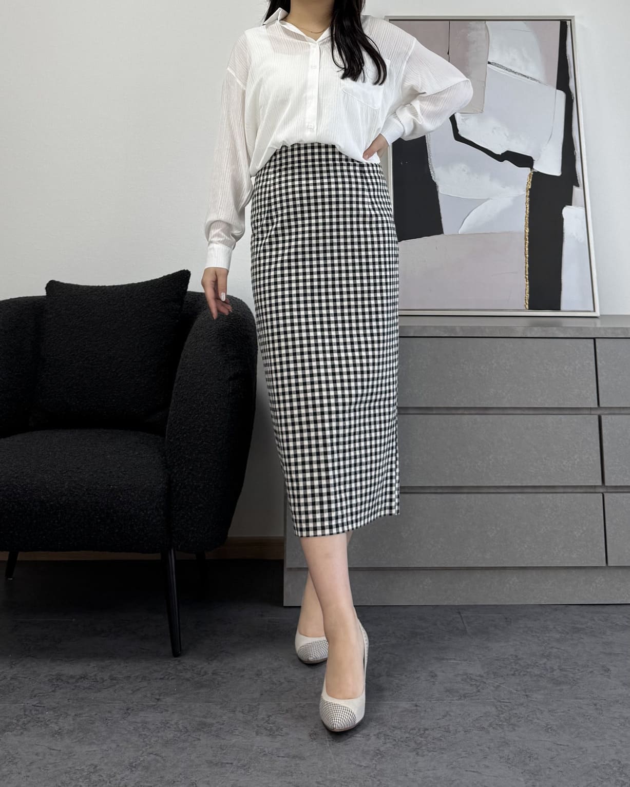 ストライプシアーシャツ