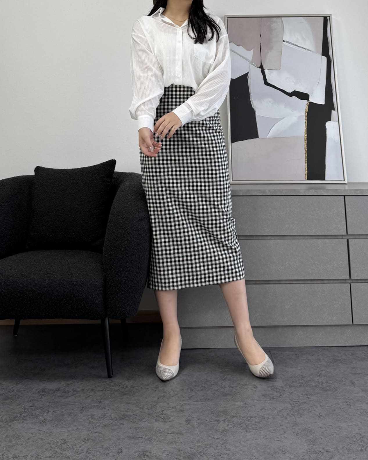 ストライプシアーシャツ