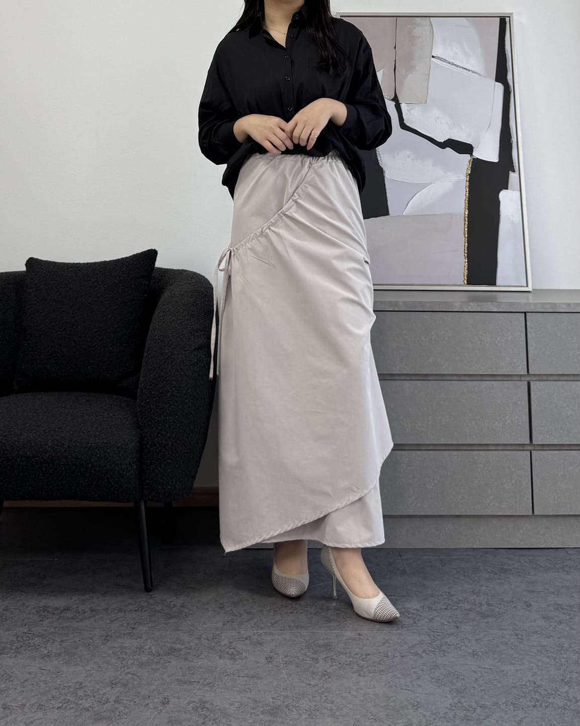 ストライプシアーシャツ