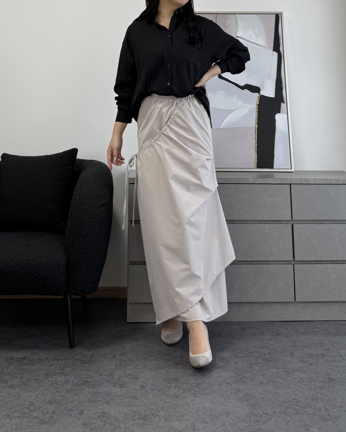 ストライプシアーシャツ