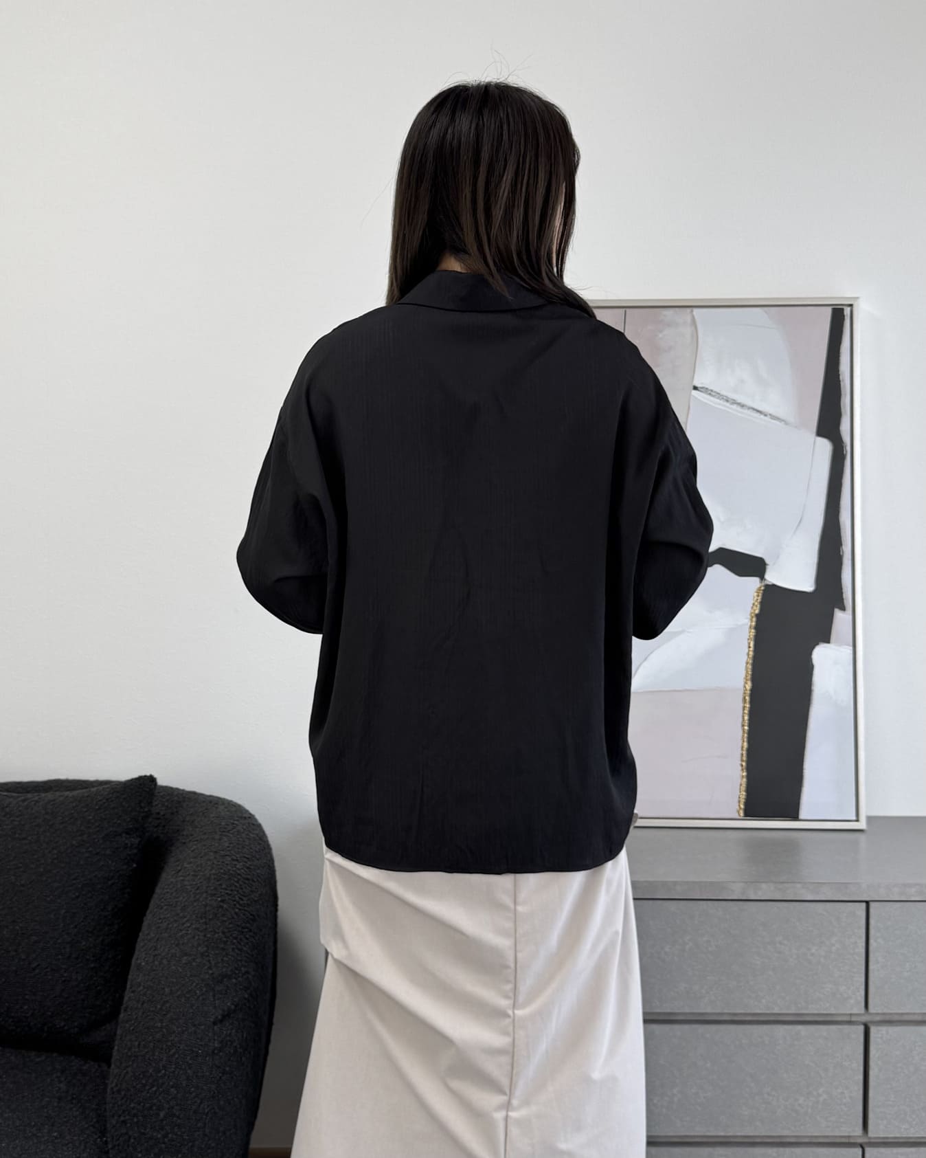 ストライプシアーシャツ