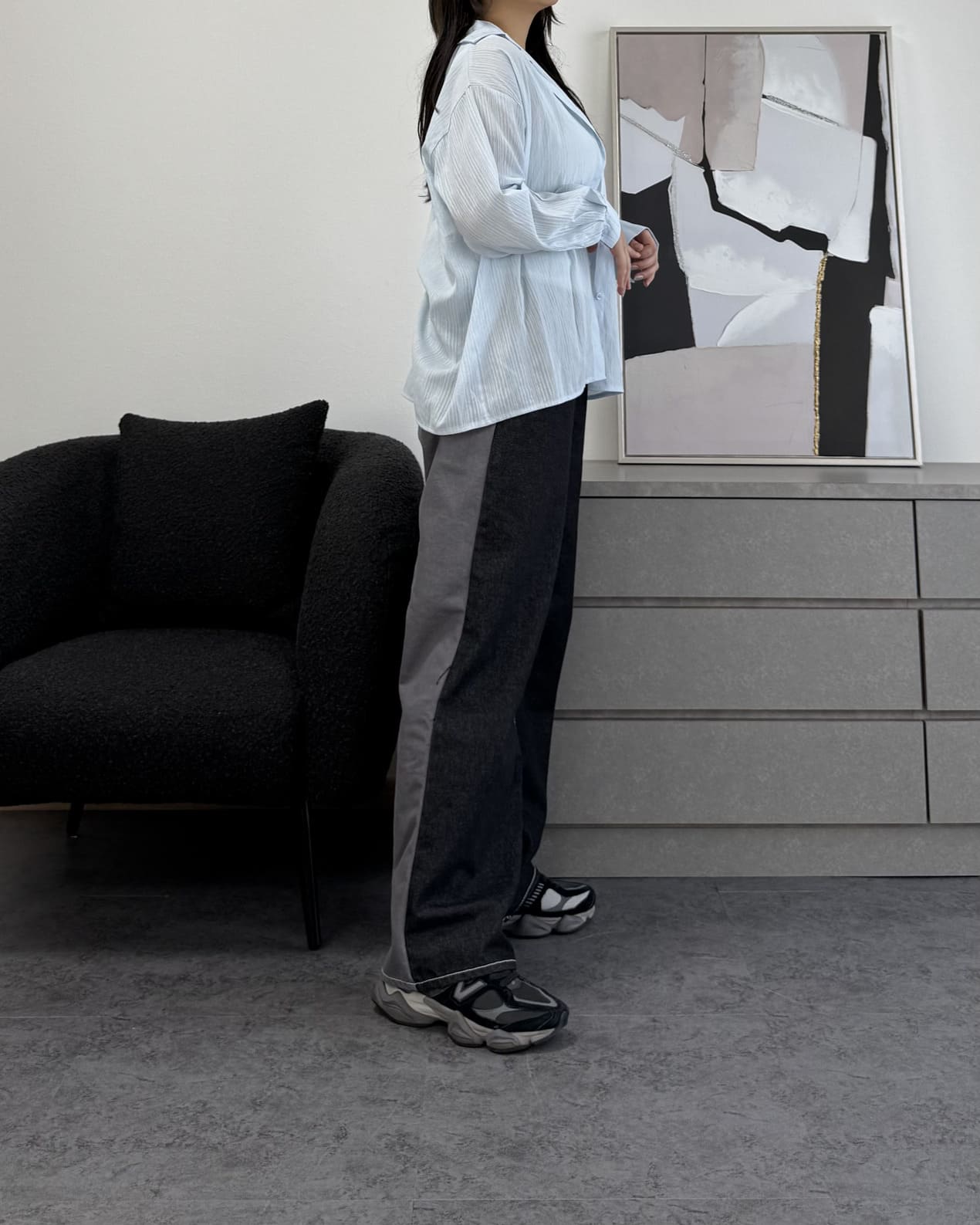 ストライプシアーシャツ