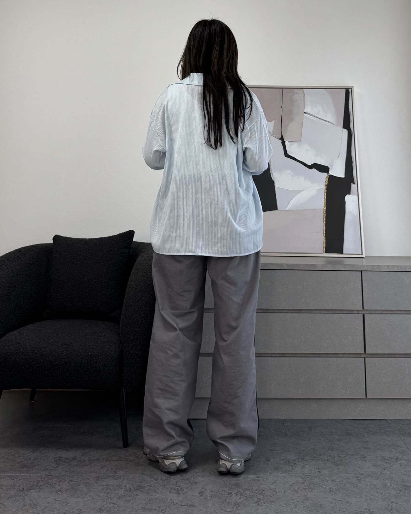 ストライプシアーシャツ