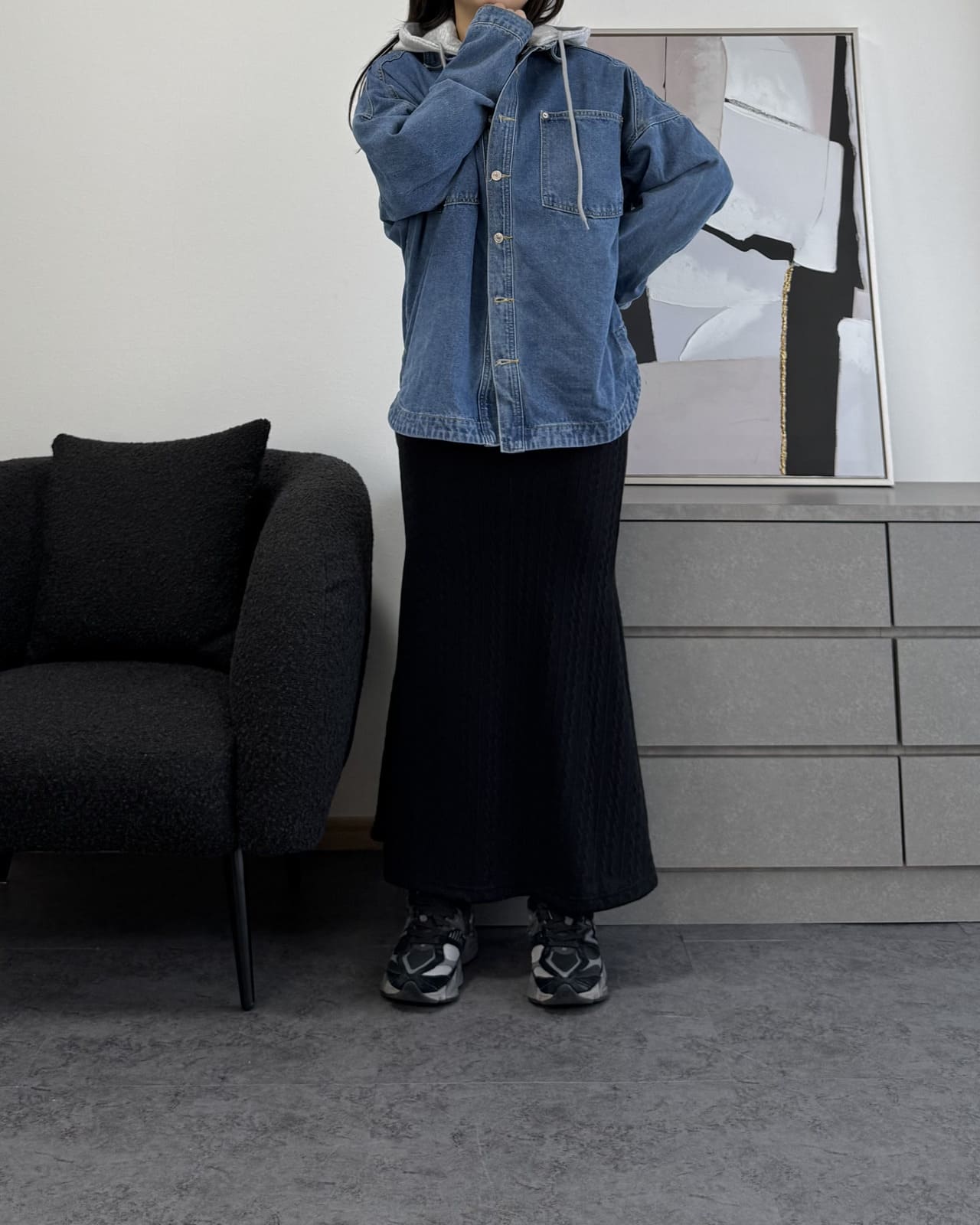 縦編柄エレガンスマーメイドスカート
