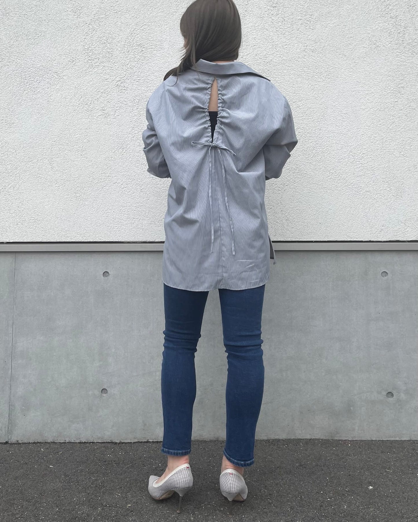 【予約販売】【ウエスト全ゴム】美シルエットストレッチスキニーデニム