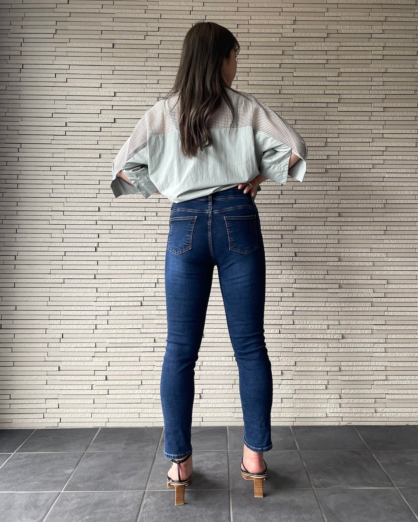 【予約販売】【ウエスト全ゴム】美シルエットストレッチスキニーデニム