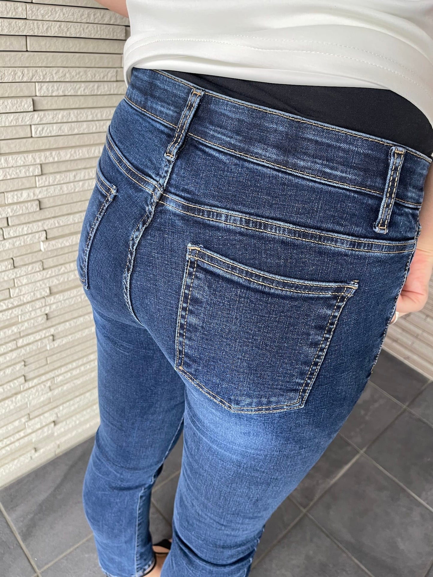 【予約販売】【ウエスト全ゴム】美シルエットストレッチスキニーデニム