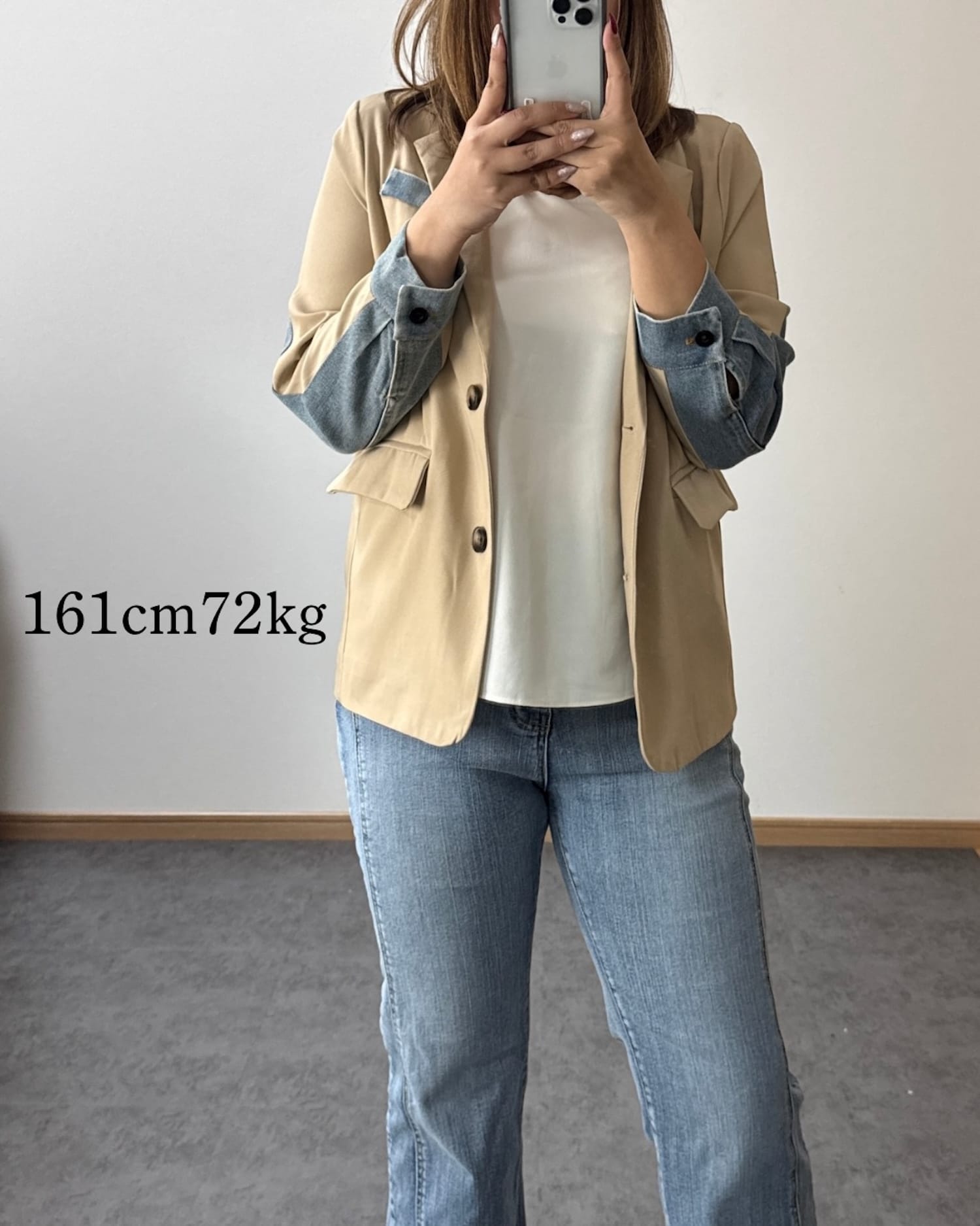デニムバイカラージャケット