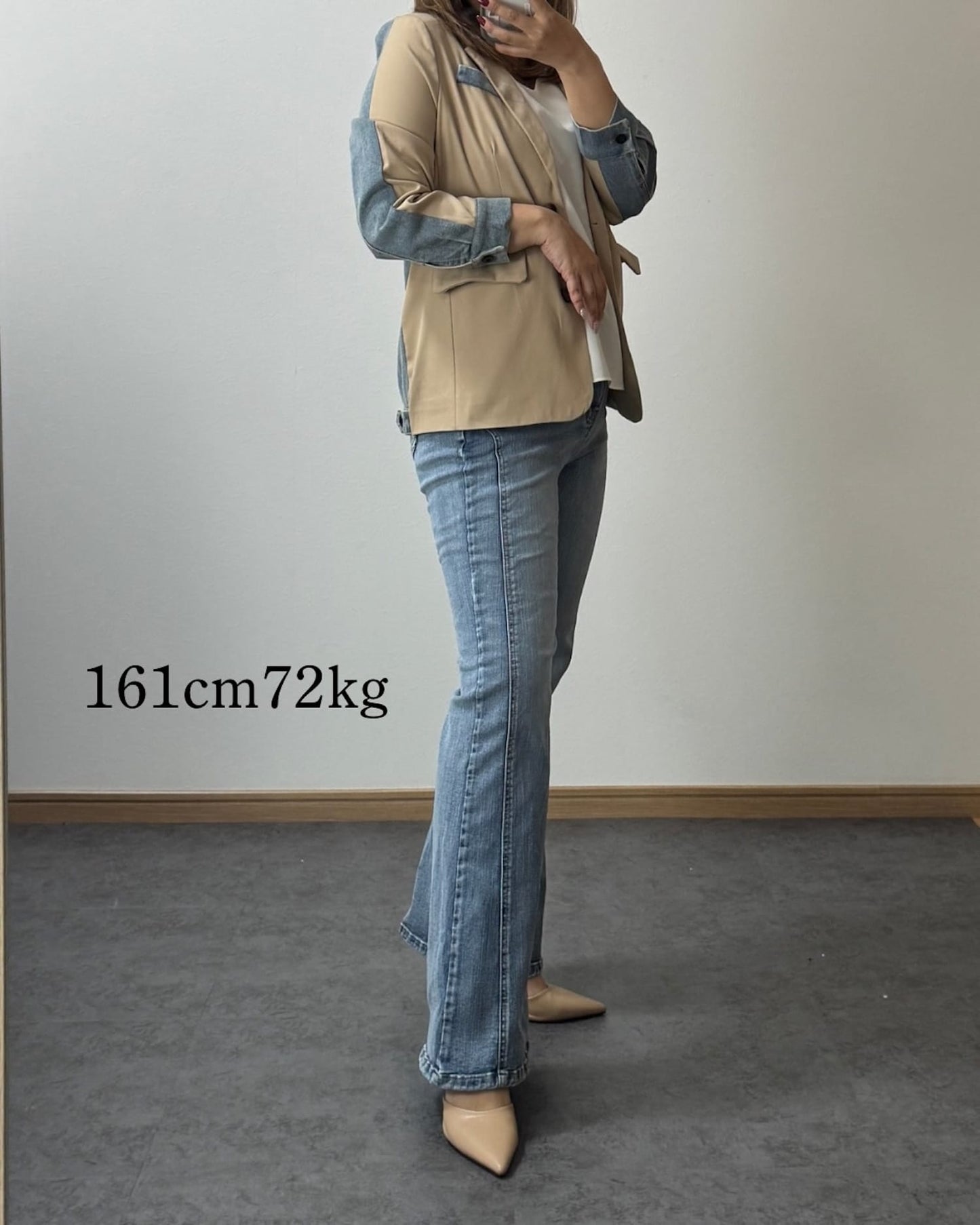 デニムバイカラージャケット