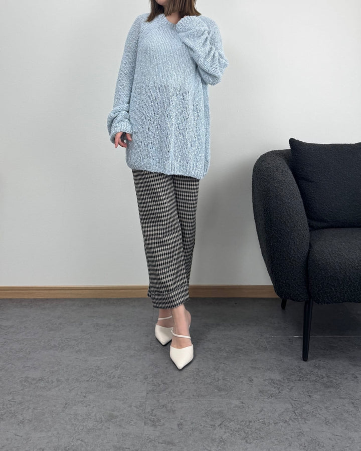ギンガムチェックロールアップパンツ