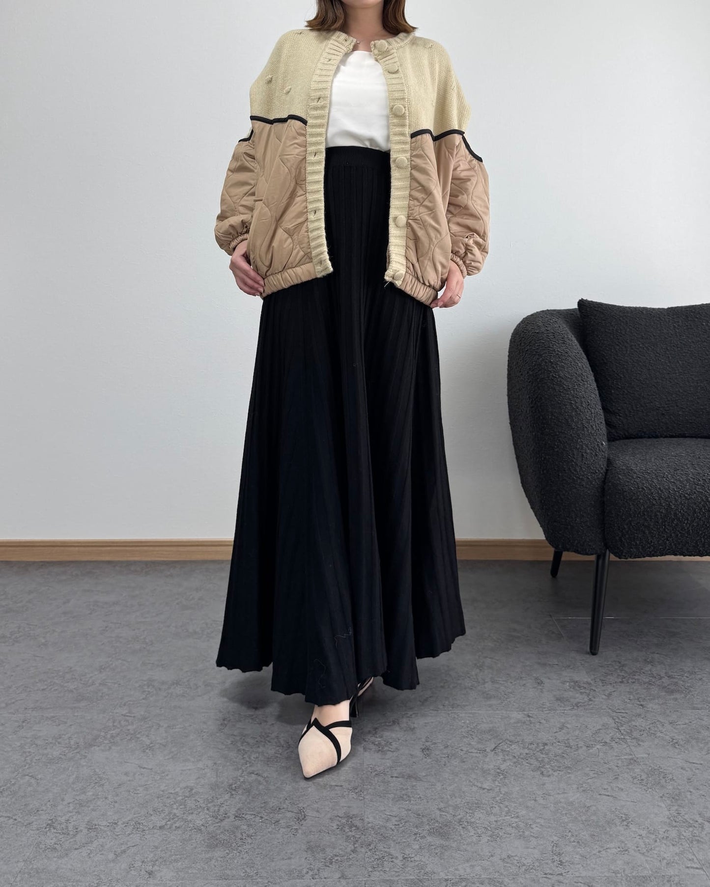 ニットコンビナイロンカーディガン