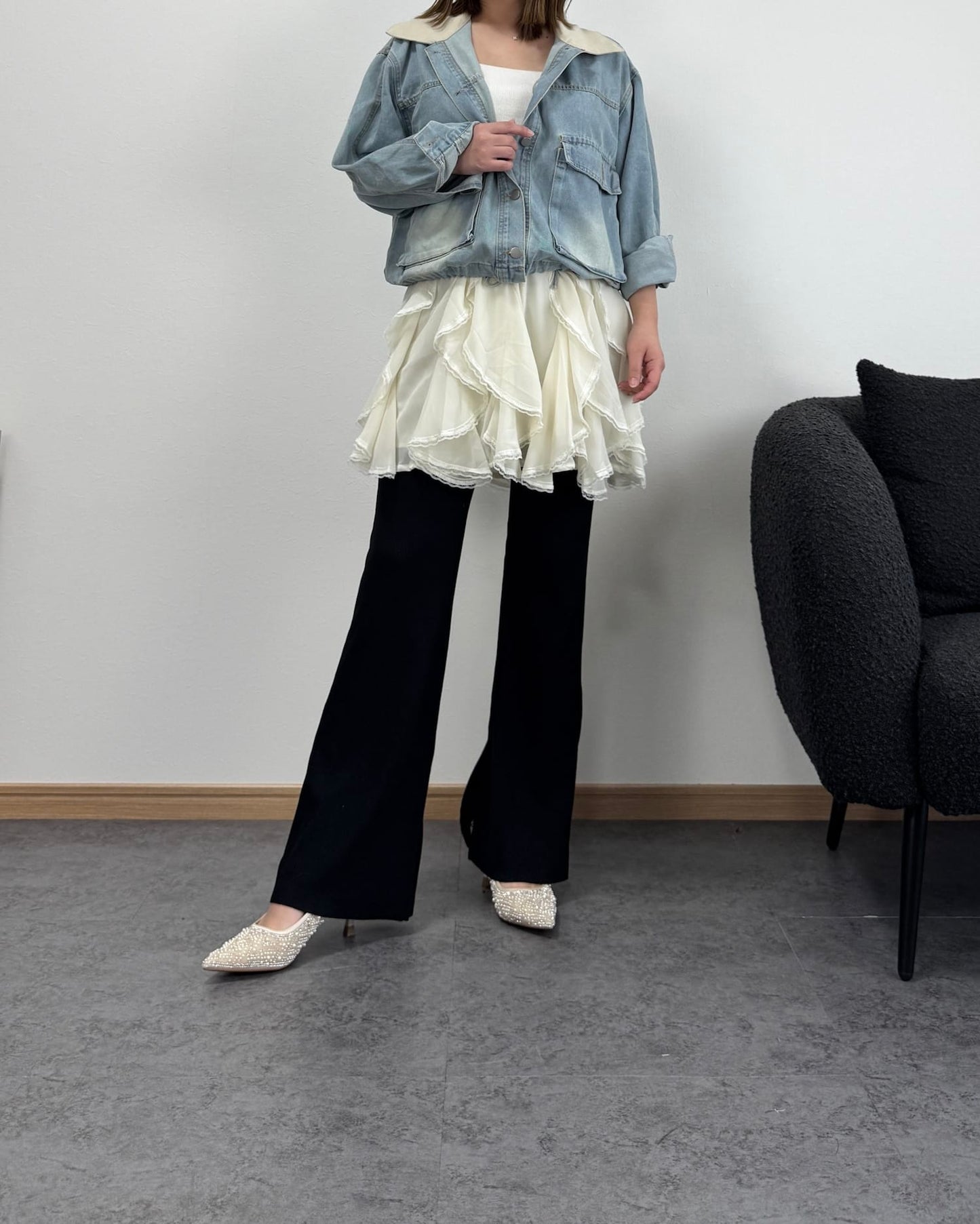 レイヤードレーススカート