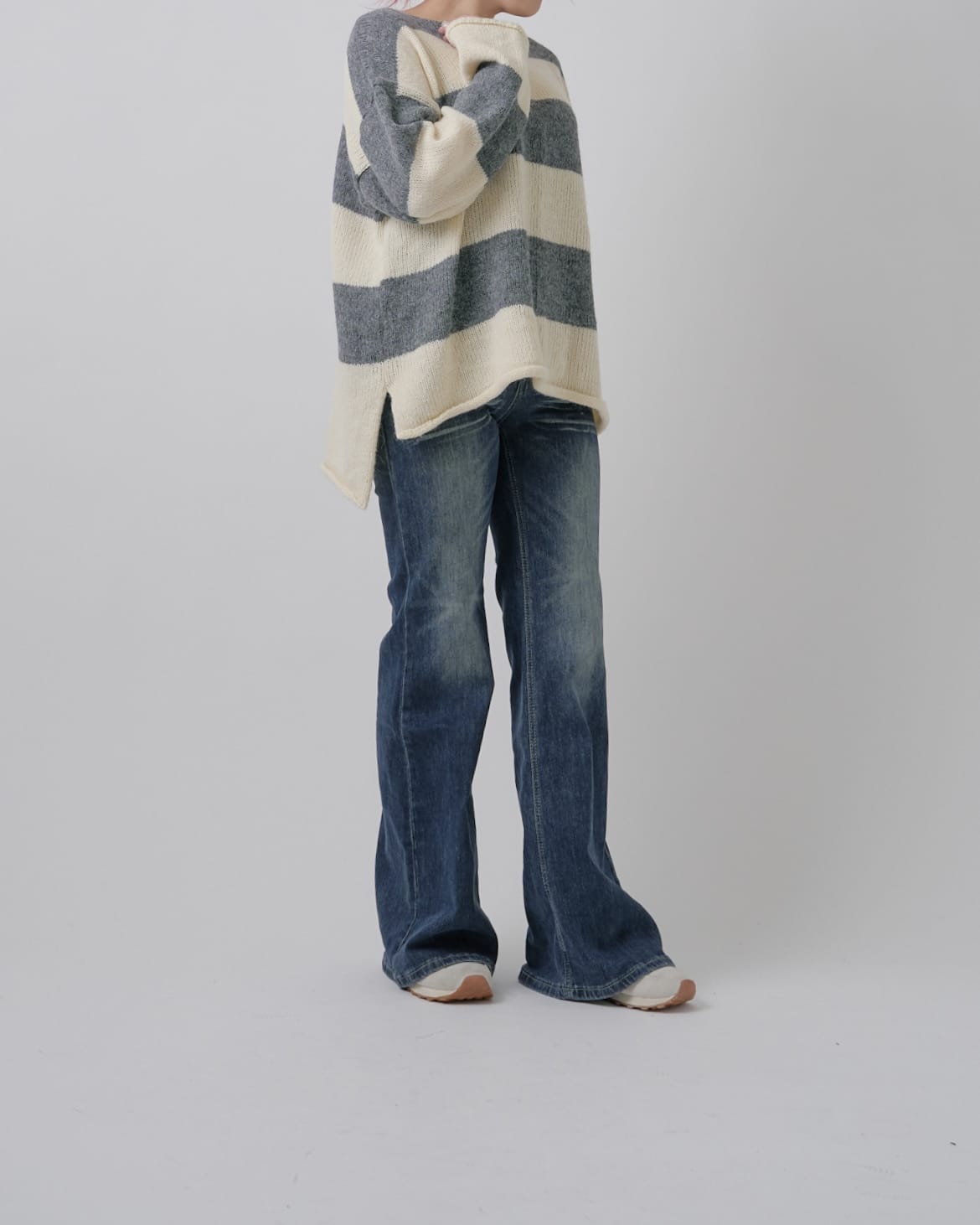 ボーダーワイドニット