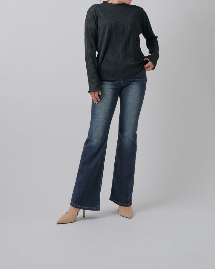 【美シルエット】インディゴフレアデニム