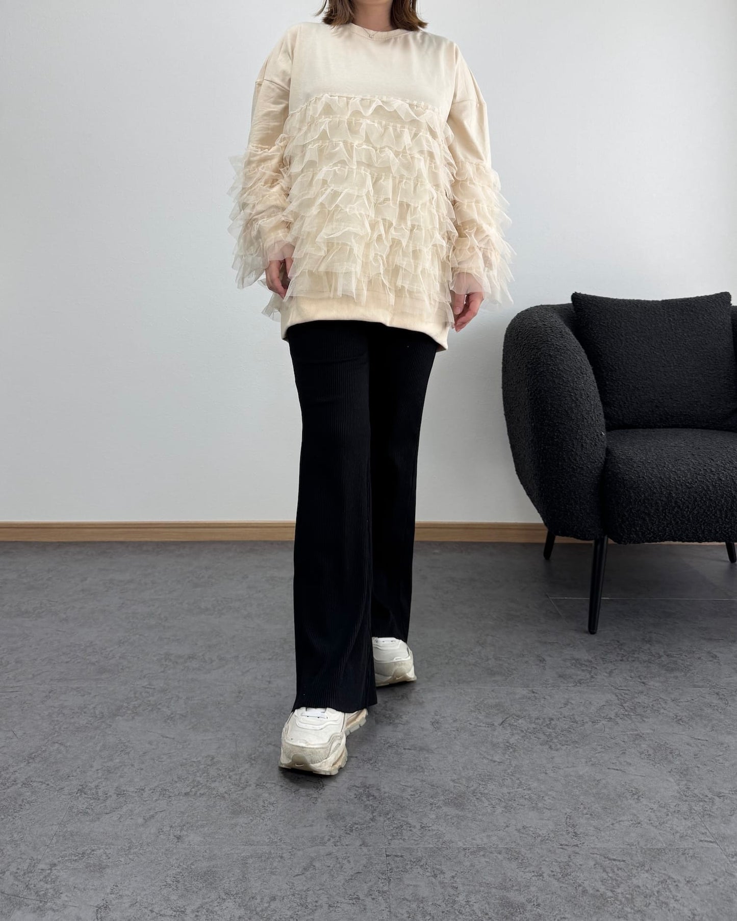 チュールコンビロングトレーナー