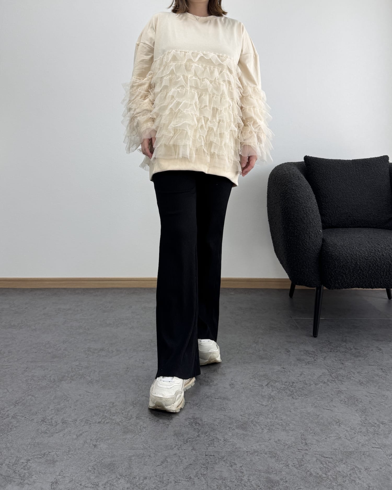 チュールコンビロングトレーナー