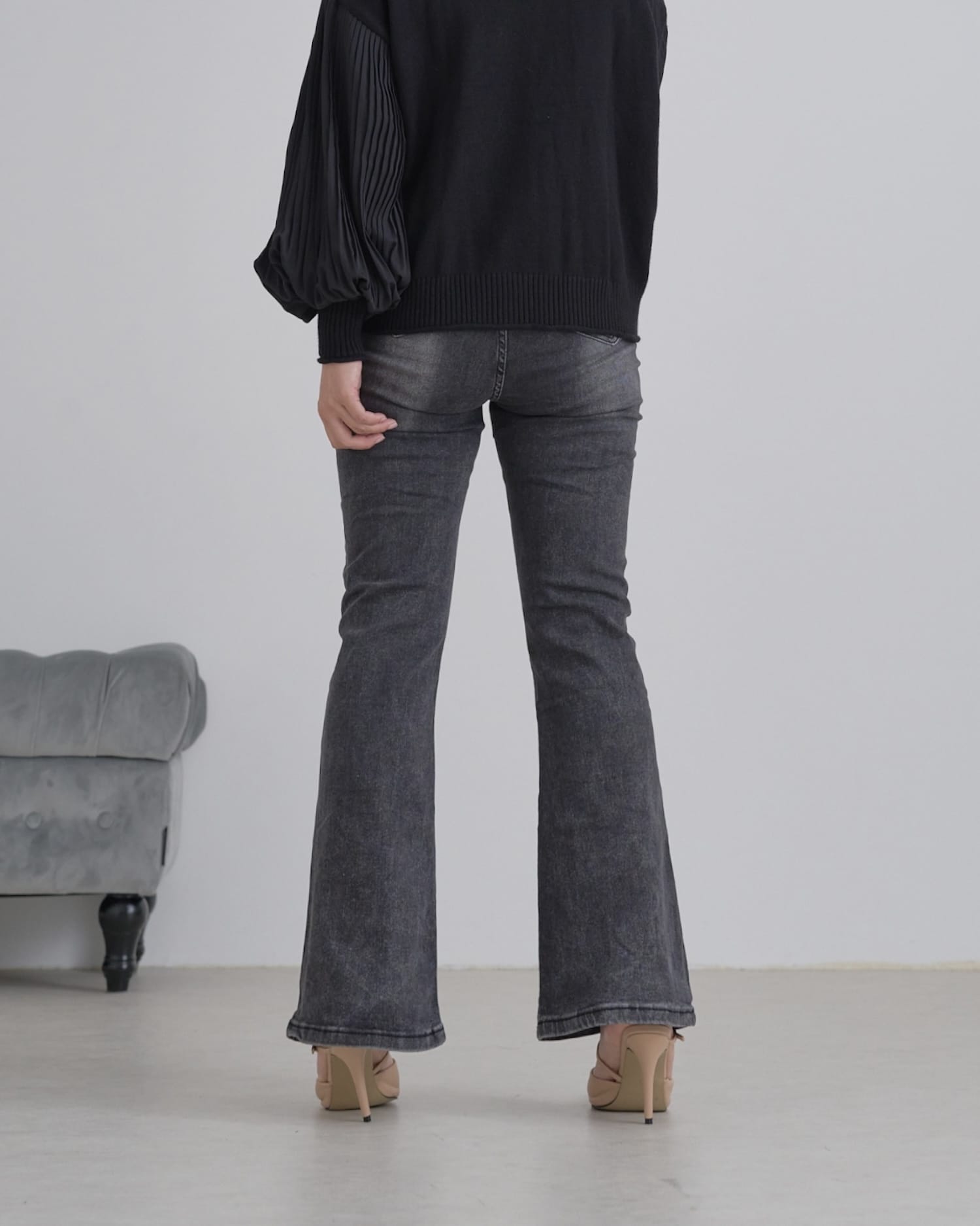 O.Wストレッチフレアアンティークデニム O.W【美シルエット】ストレッチフレアアンティークデニム