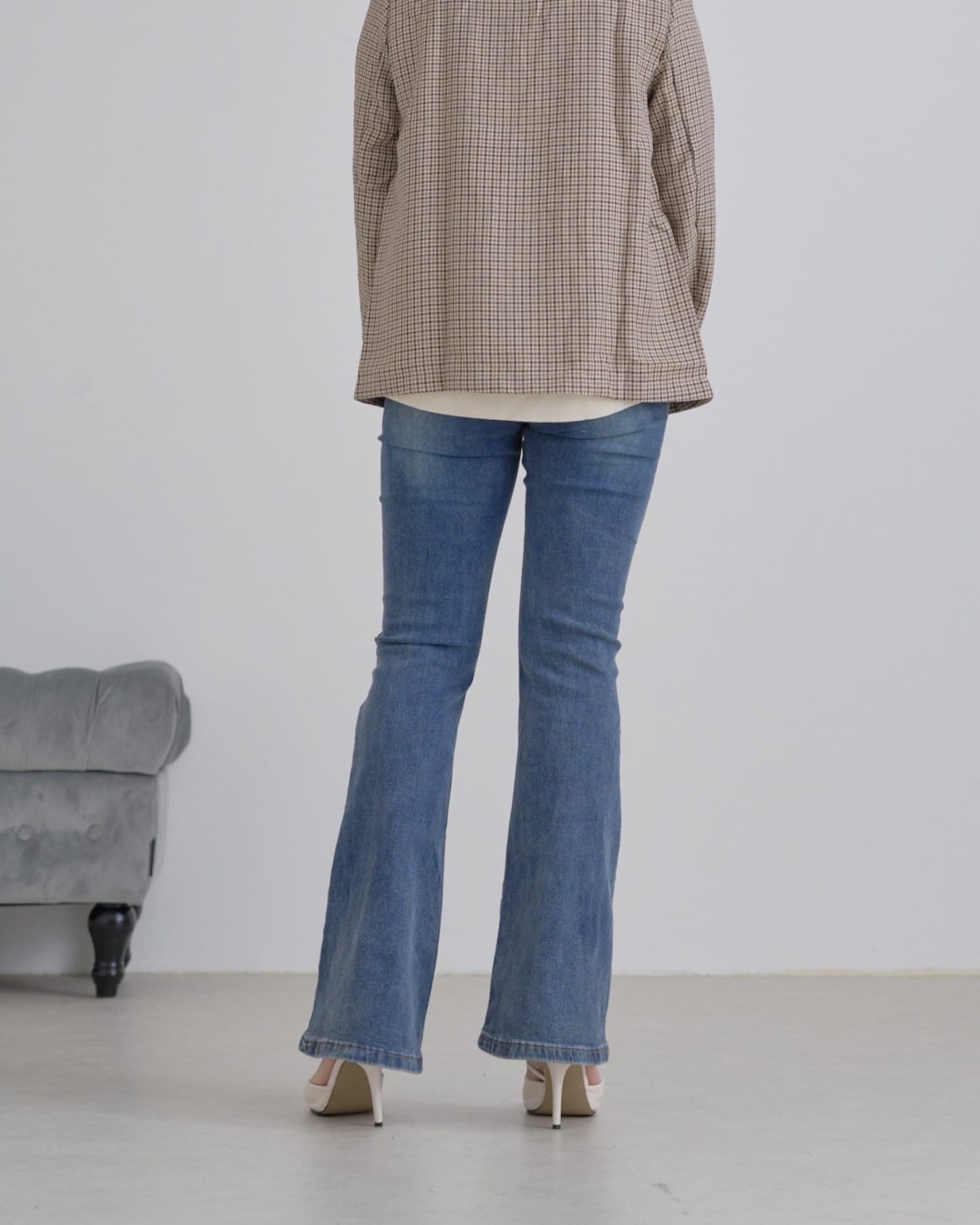 シンプルストレッチフレアデニム【O.W-beside-】