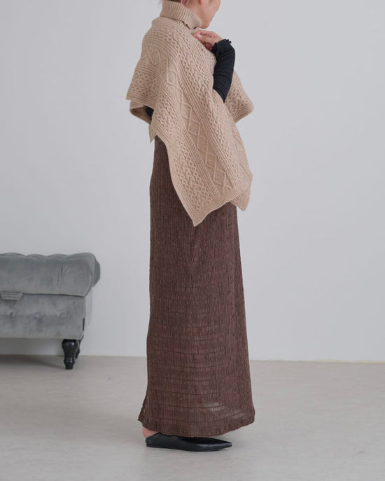 タートルショートポンチョ