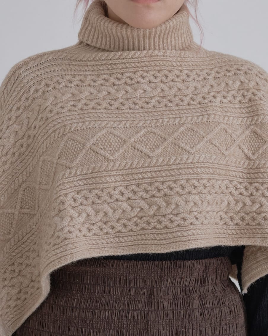 タートルショートポンチョ