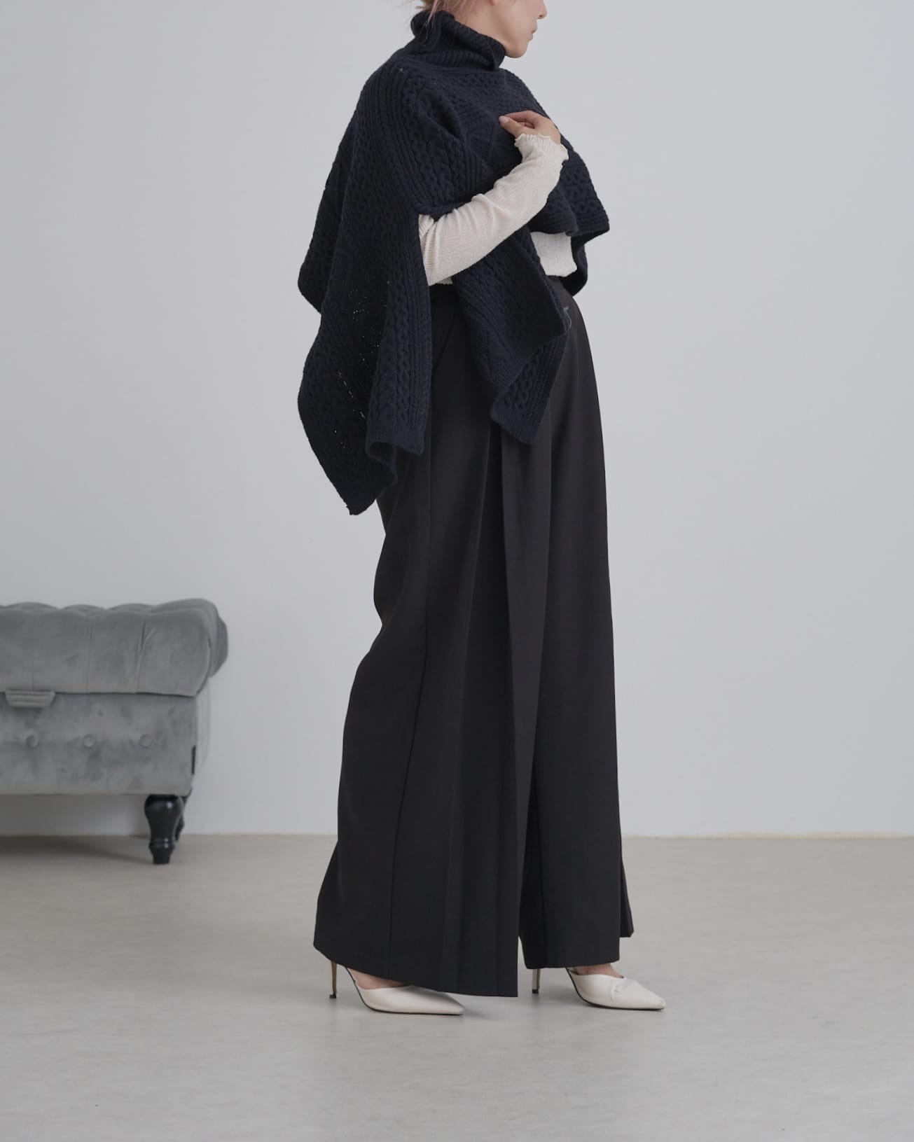 タートルショートポンチョ