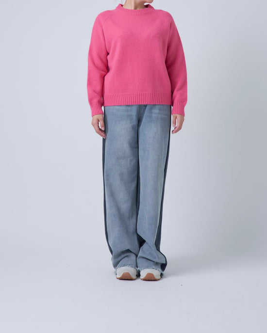 シンプルカラーニットプルオーバー