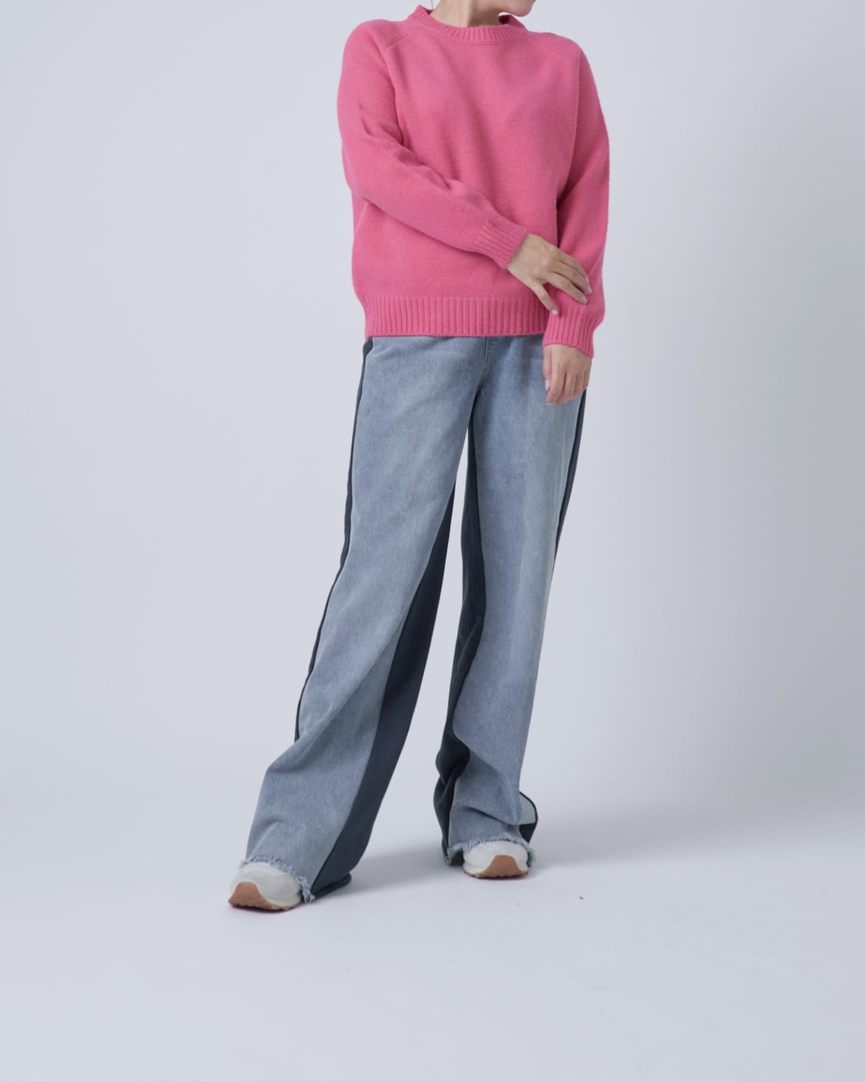 シンプルカラーニットプルオーバー