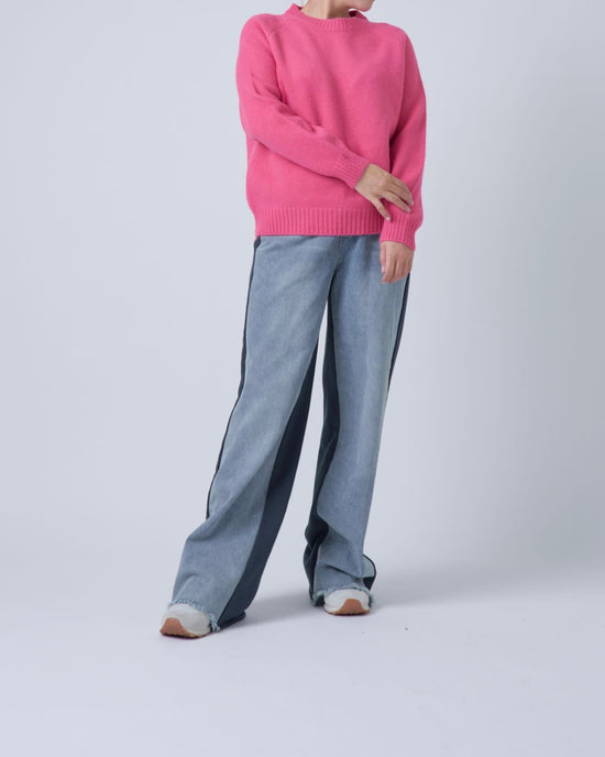 シンプルカラーニットプルオーバー