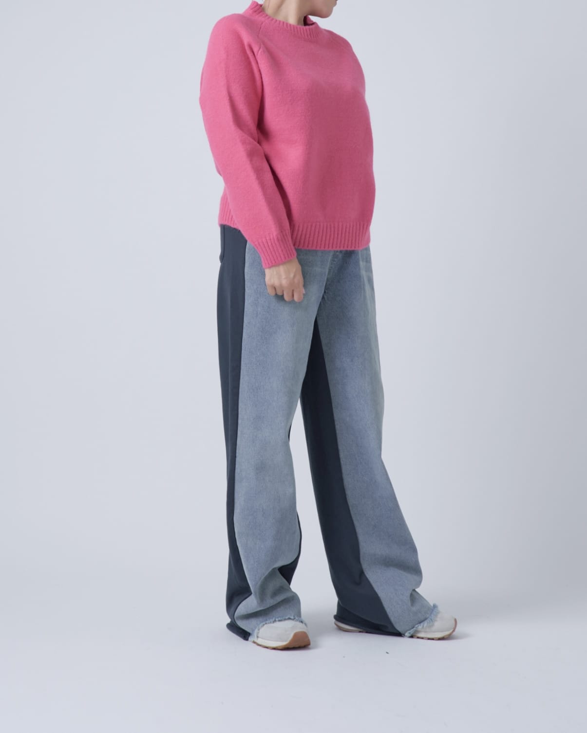 シンプルカラーニットプルオーバー