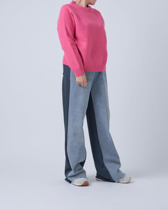 シンプルカラーニットプルオーバー